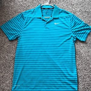 Blue striped Nike Golf polo